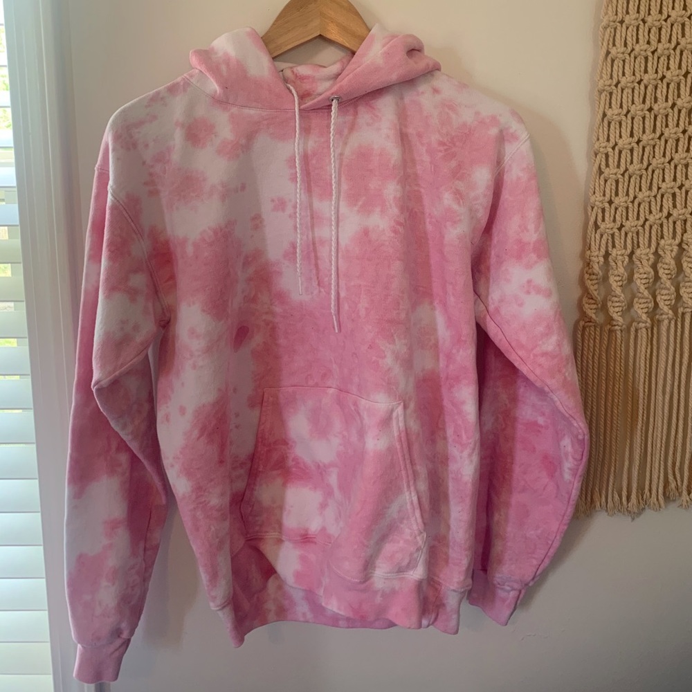 pink tie dye hoodie size S